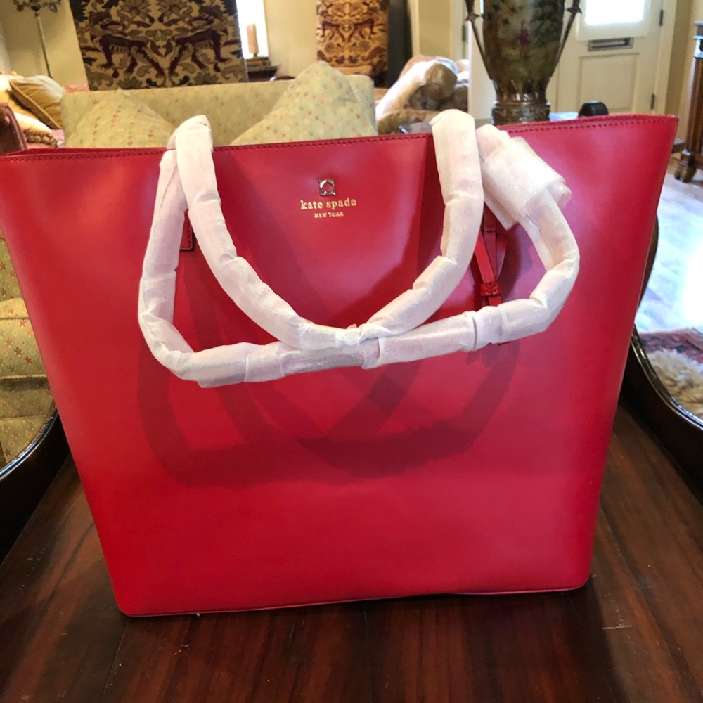 Kate Spade red large sawyer street bag